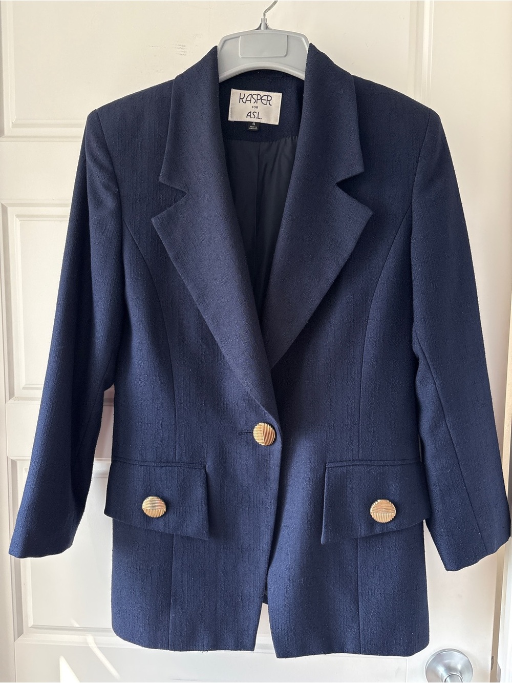 Kasper Navy Single-Button Blazer Size 4